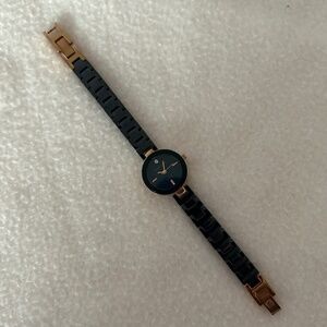Anne Klein Woman's Navy Blue Ceramic Band Watch EuC